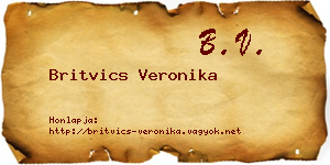 Britvics Veronika névjegykártya